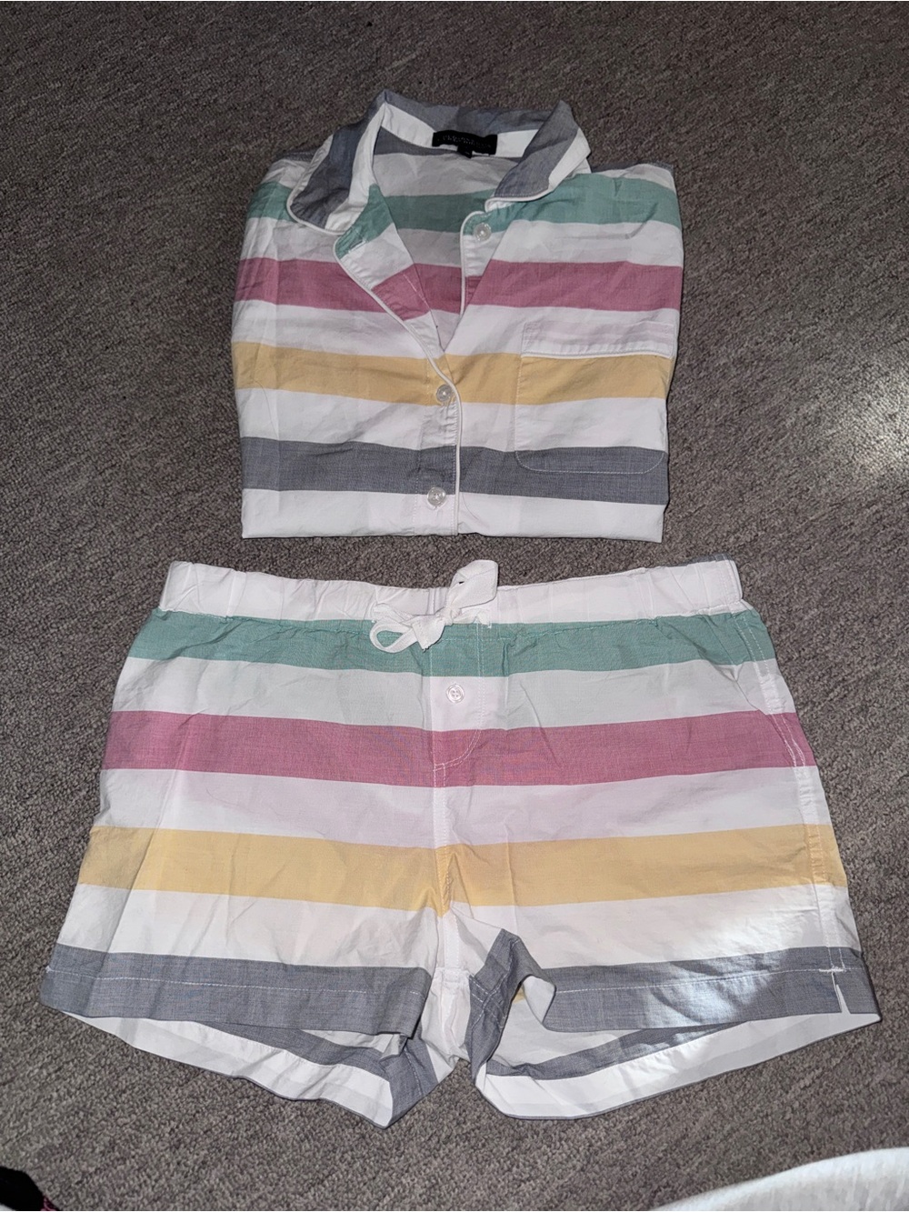 Hudson’s Bay Pastel Stripe Pajama Set 100% Cotton Small